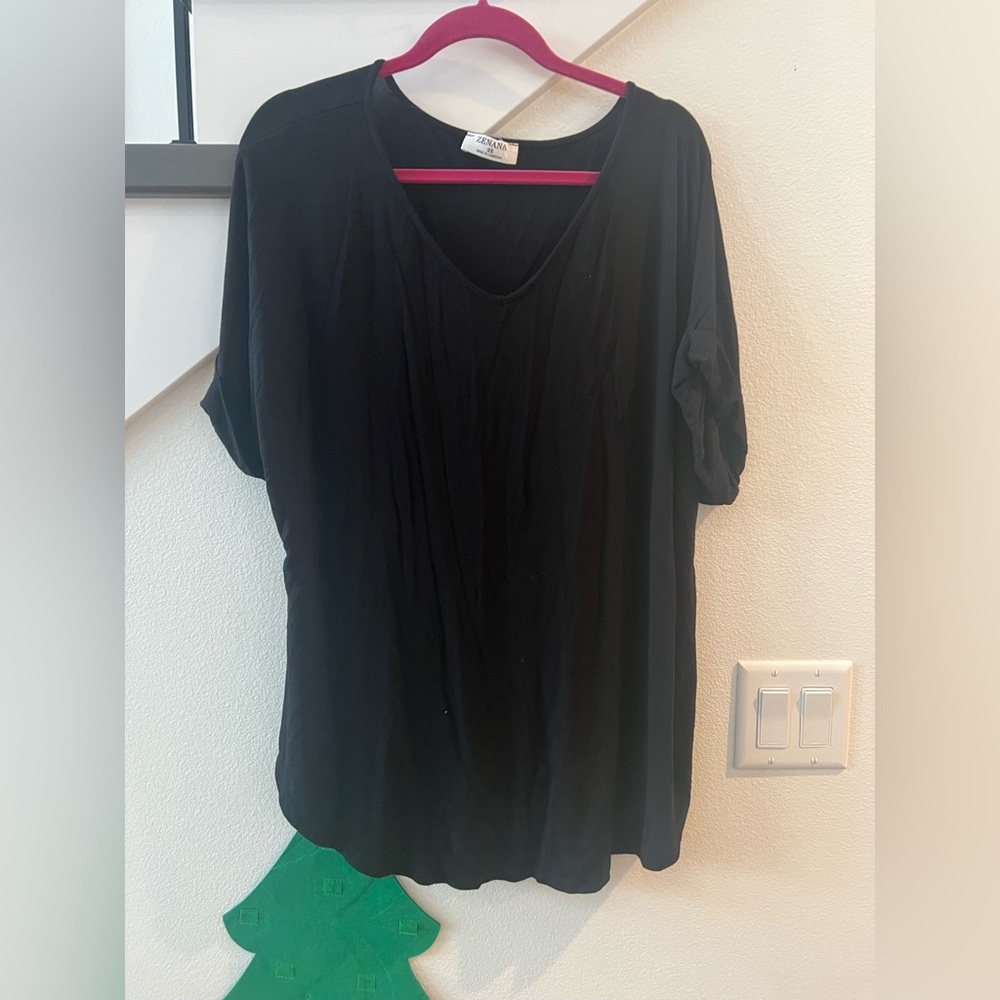 Zenana Outfitters Black Short Sleeve Top